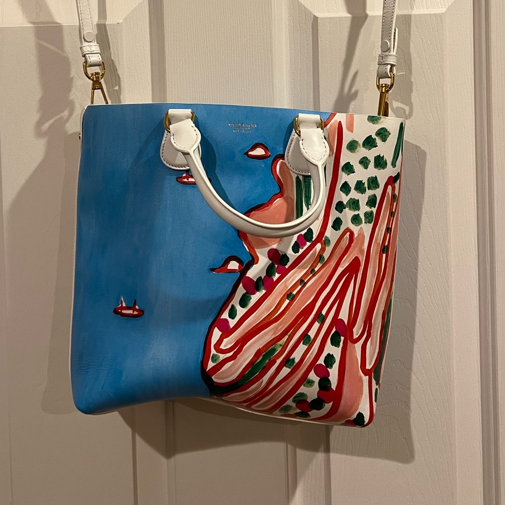Michael Kors Collection painted Italian leather bag